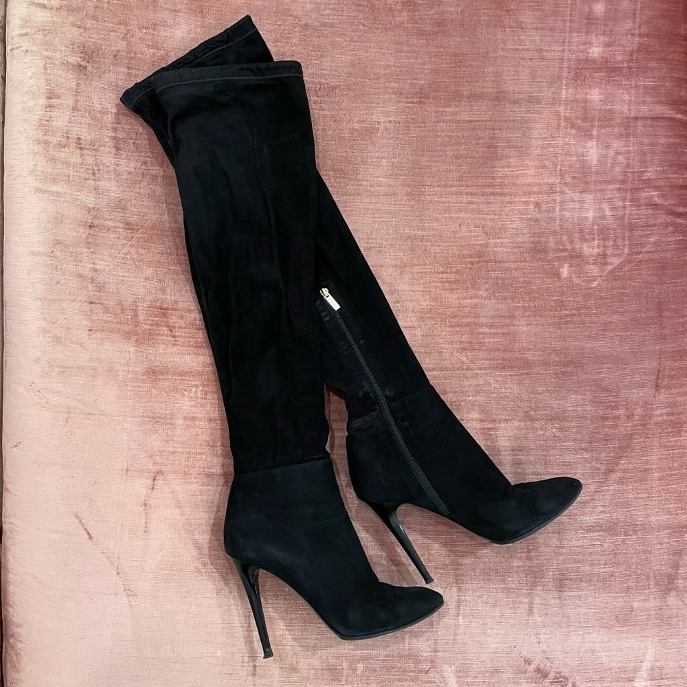 Black Suede Jimmy Choo Heeled Boots